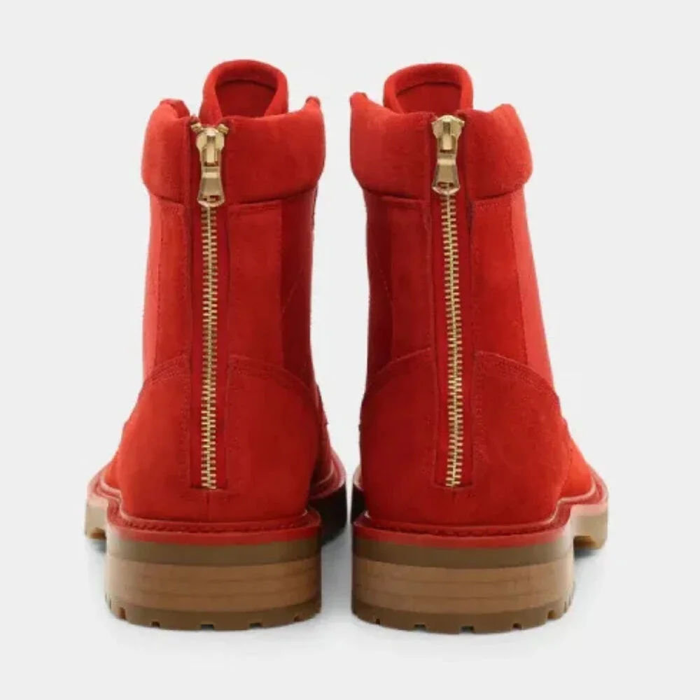 Saint Morta Legion Boots Men's 8 Red Gum Suede Lace Up Round Toe Ankle HTAT1471